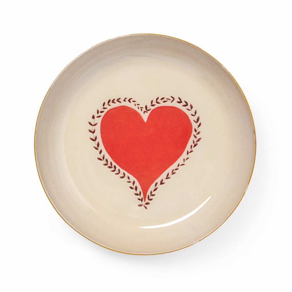 Round Enamel Tray - Heart - Daisy Park