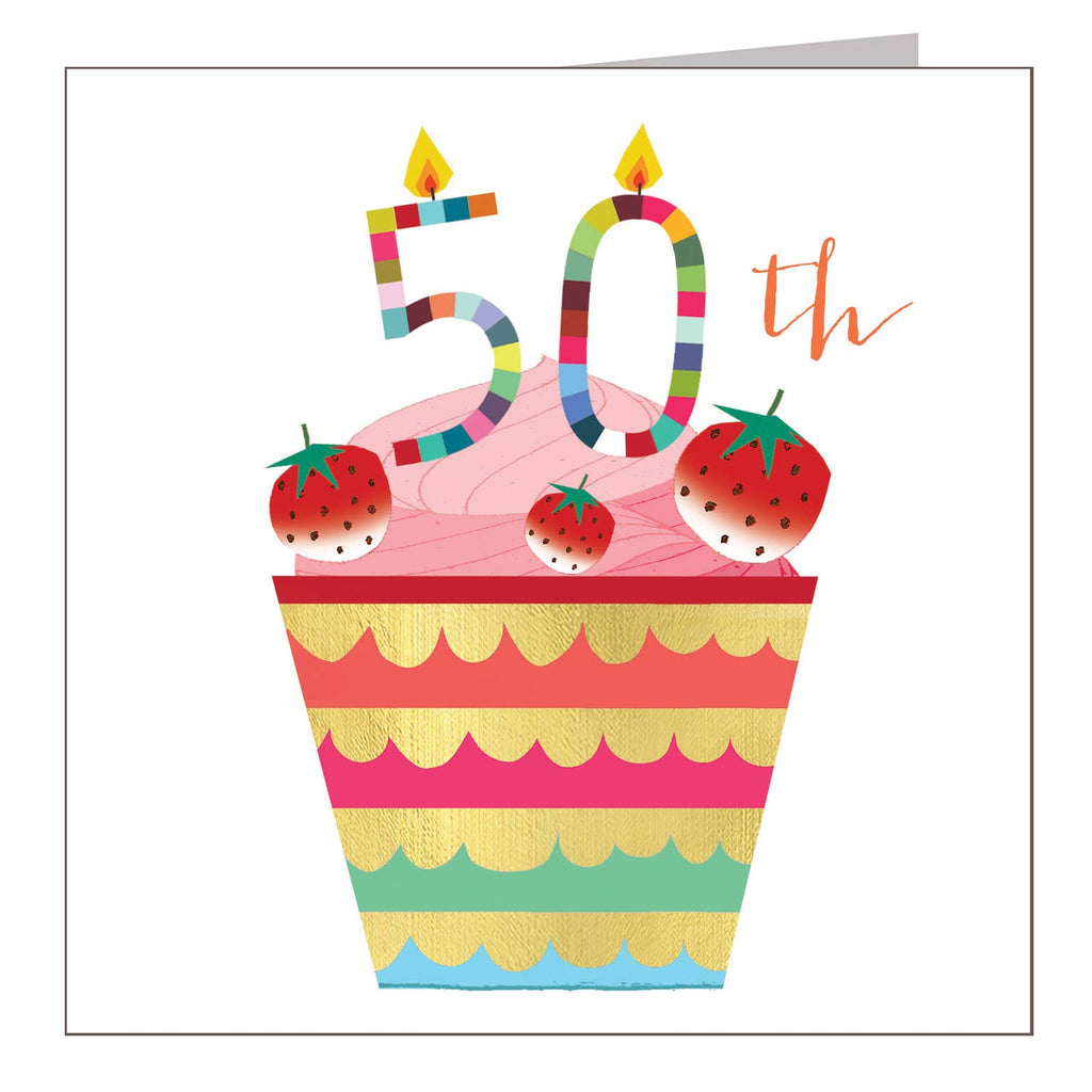 Cupcake 50th Birthday Card - Daisy Park