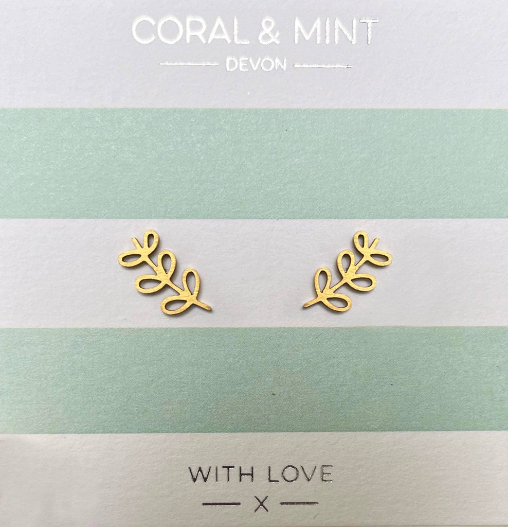 Gold Stem Studs - Daisy Park