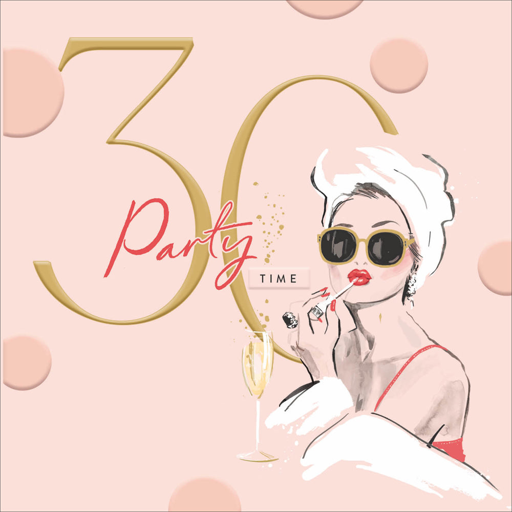 30th Birthday party time Card - Daisy Park