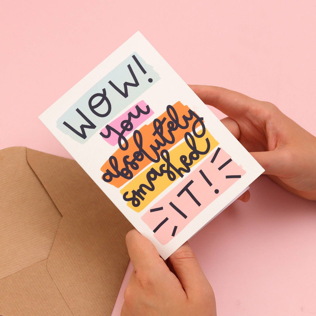 Greeting card - 'wow! you absolutely smashed it’ - Daisy Park