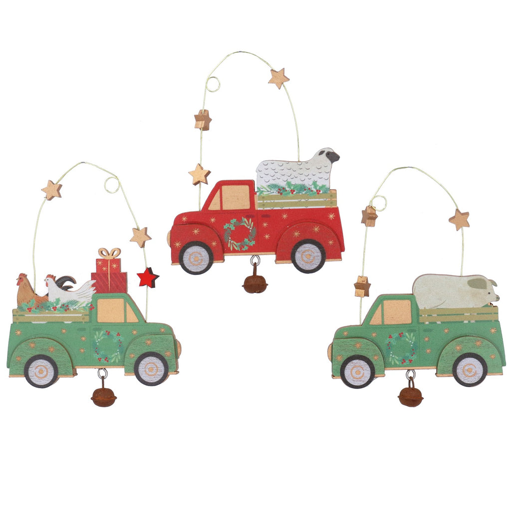 Wooden animals in truck Christmas Tree decoration - Daisy Park
