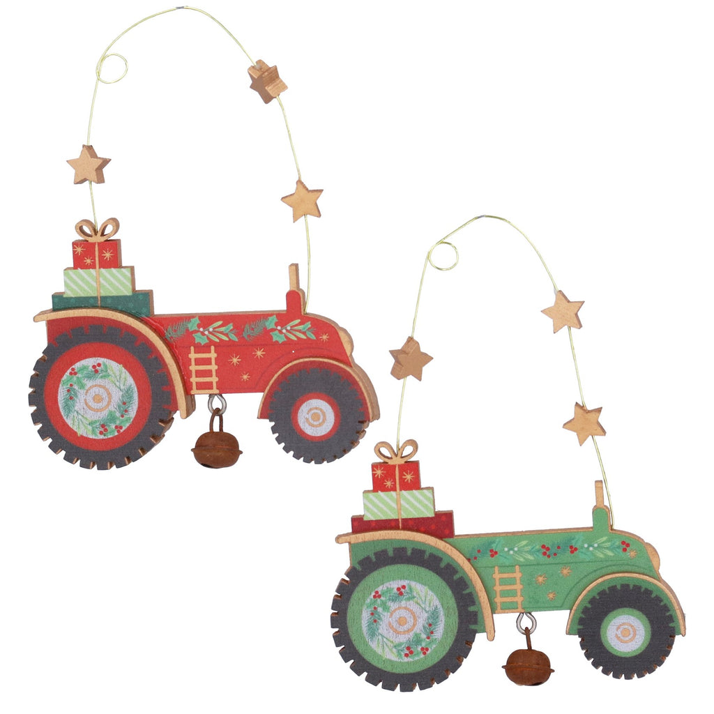 Wooden Tractor Christmas Tree decoration - Daisy Park