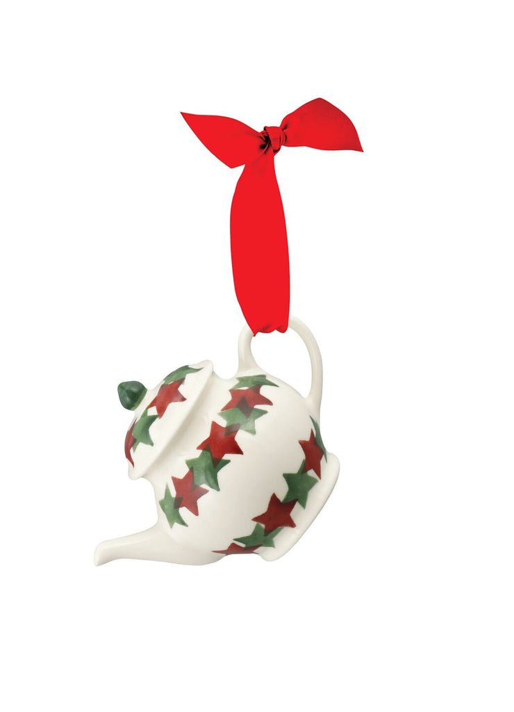 Emma Bridgewater Christmas Stars tiny teapot decoration - Daisy Park