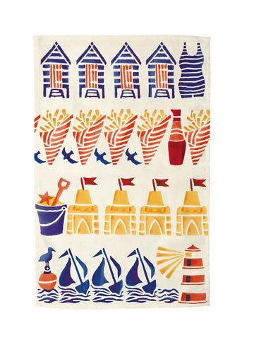 Emma Bridgewater Seaside Icons tea towel - Daisy Park