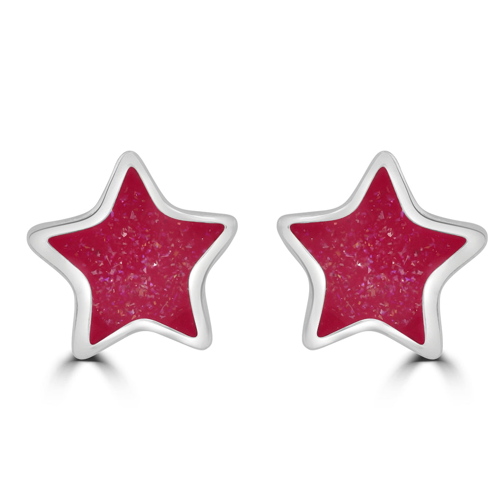 Pink Sparkle Star Earrings - Daisy Park