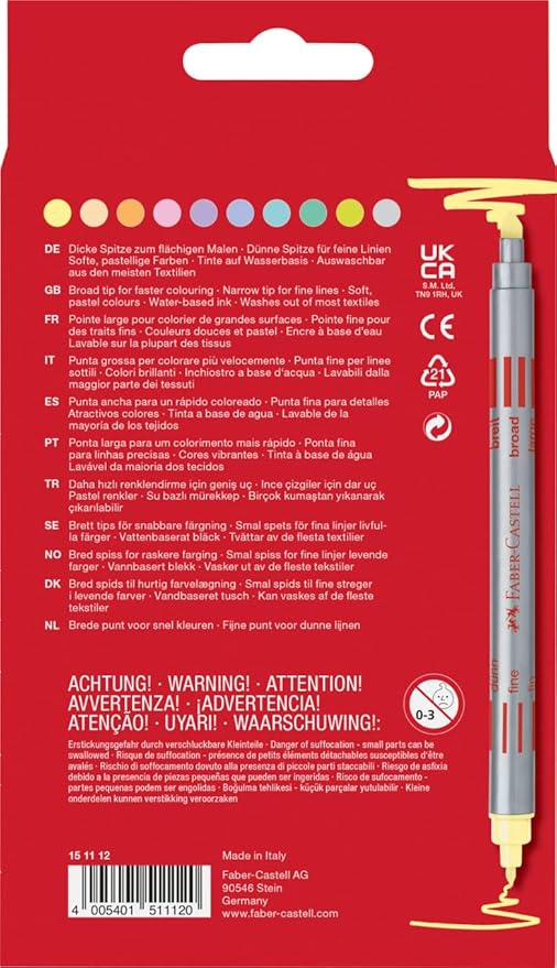 Faber-Castell Double fibre-tip pen set 10 - Pastels - Daisy Park