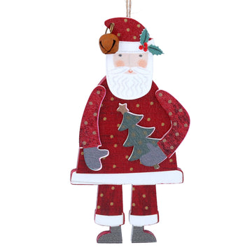 Santa with tree wooden decoration - Daisy Park