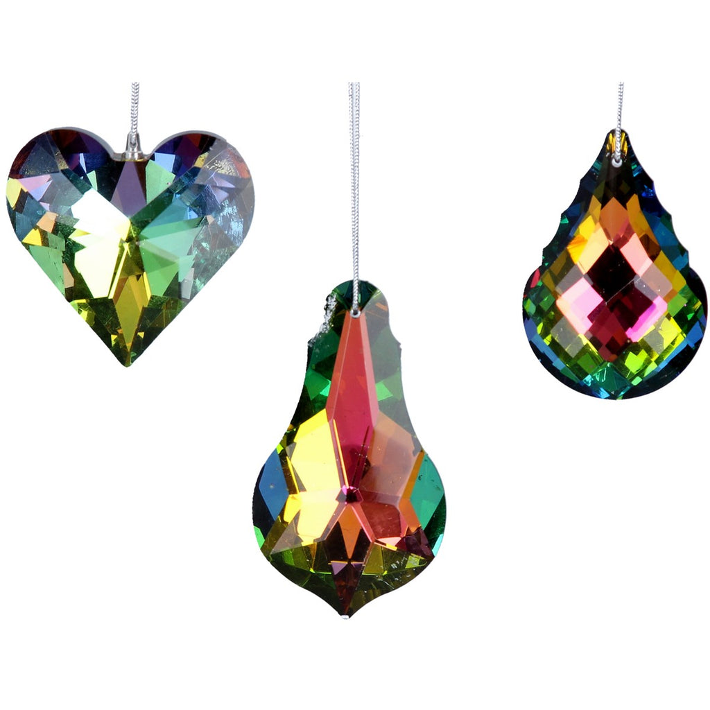 Peacock lustre glass shape decoration - Daisy Park