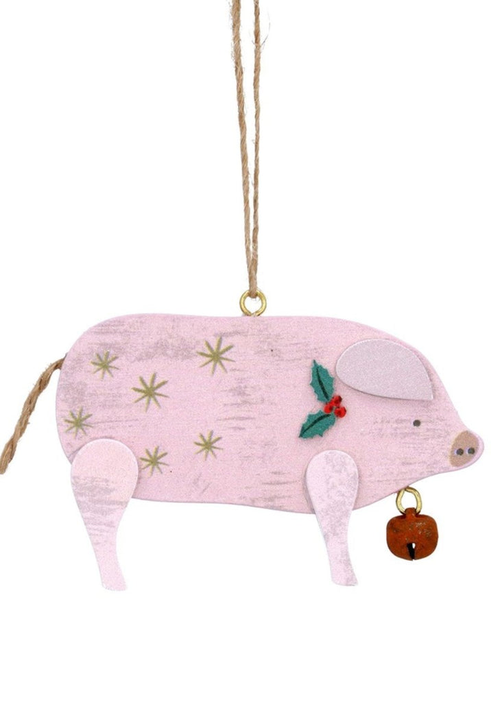 Wooden pig decoration - Daisy Park