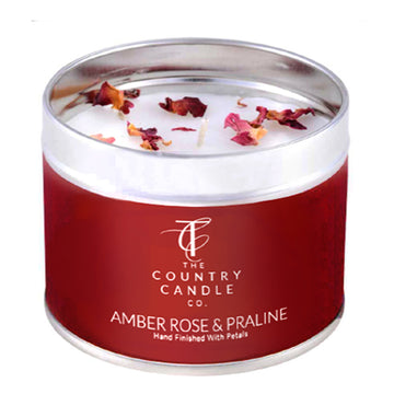 The Country Candle Amber rose & Praline tin candle - Daisy Park