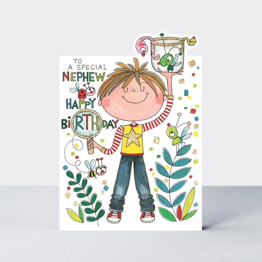 Special Nephew Bug Collector Birthday Card - Daisy Park
