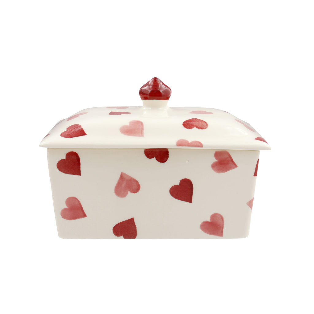 Emma Bridgewater Pink hearts small butter dish - Daisy Park