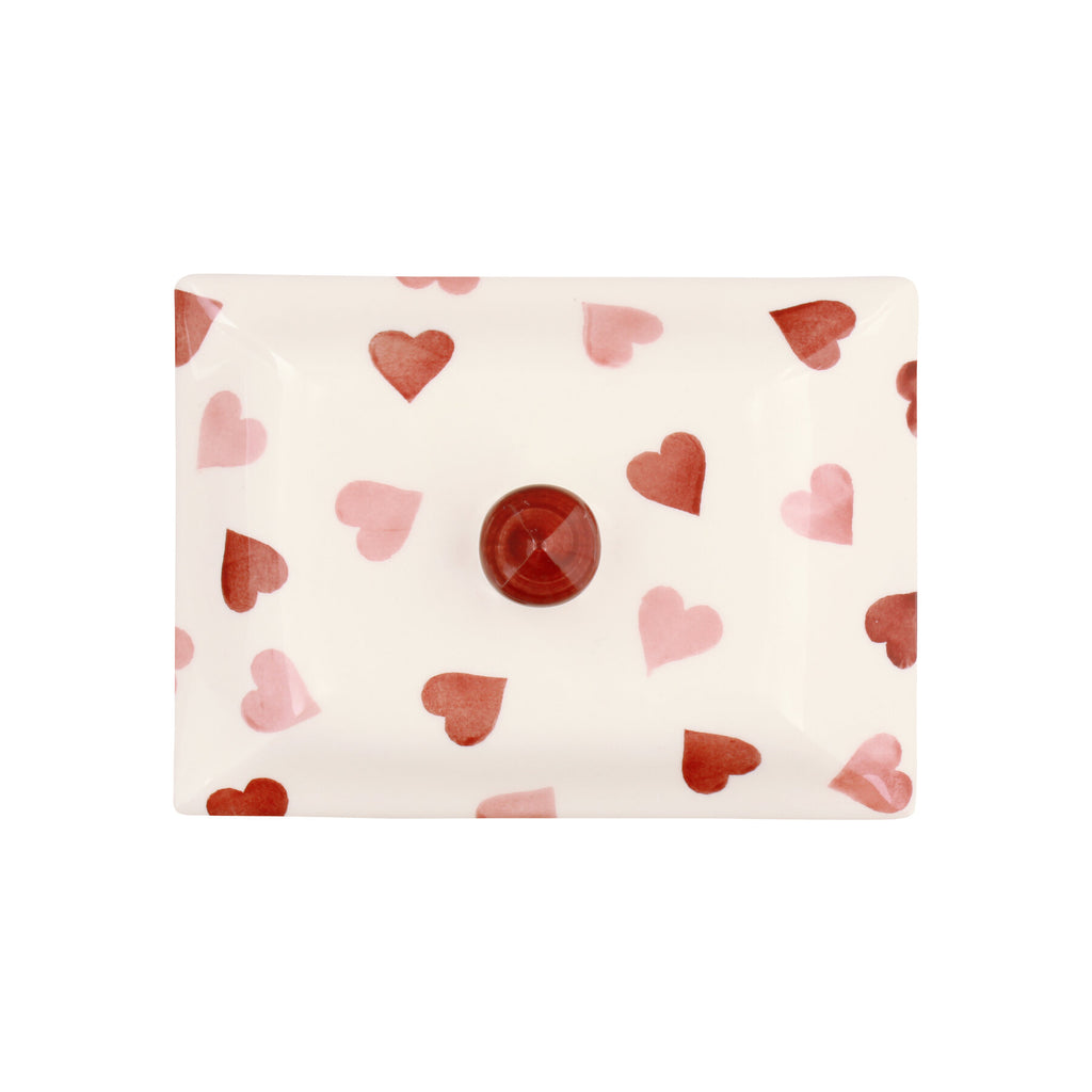 Emma Bridgewater Pink hearts small butter dish - Daisy Park