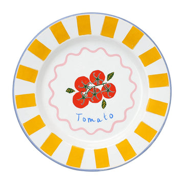 Bon Appetit Tomato Enamel Plate - 25cm - Daisy Park