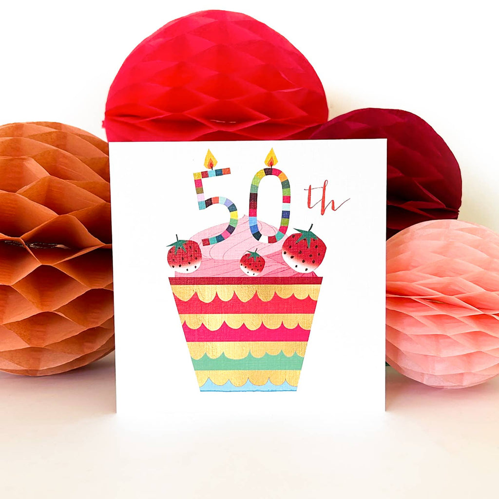 Cupcake 50th Birthday Card - Daisy Park
