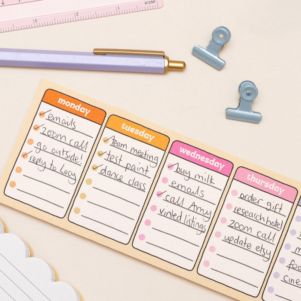 Days of the Week Keyboard Weekly Planner - Daisy Park