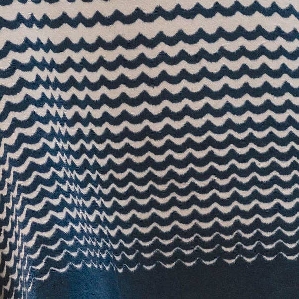 Navy Swell Recycled Cotton Blanket - Daisy Park