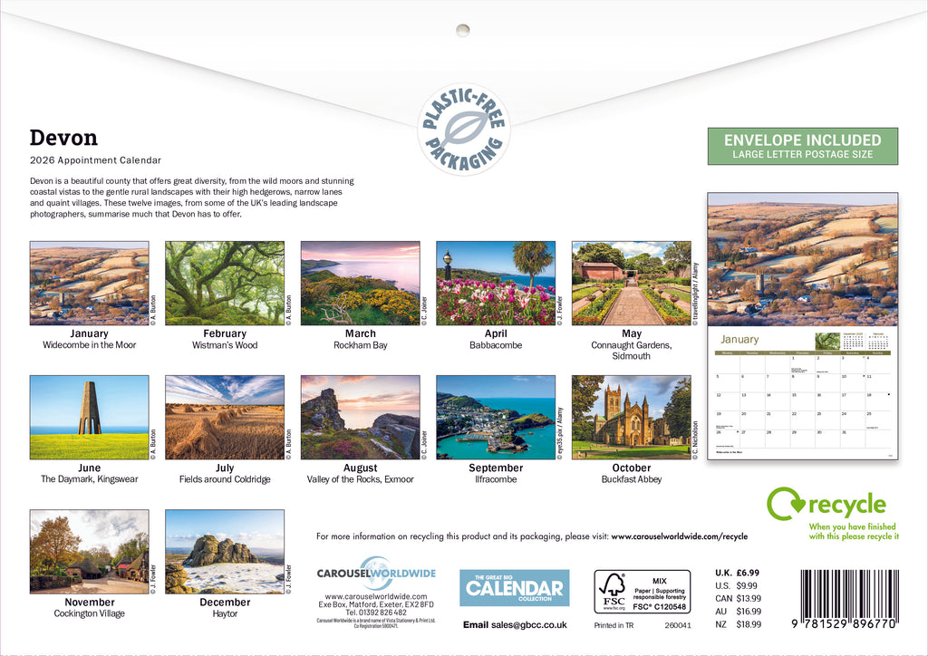 Beauty of Devon A4 calendar 2026 - Daisy Park