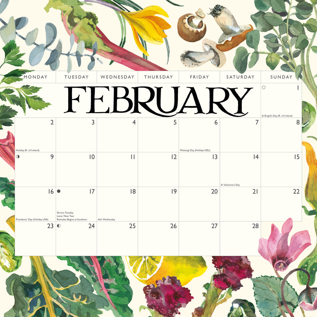 Emma Bridgewater Vegetable Garden Wall calendar 2026 - Daisy Park