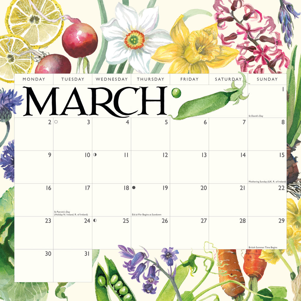 Emma Bridgewater Vegetable Garden Wall calendar 2026 - Daisy Park
