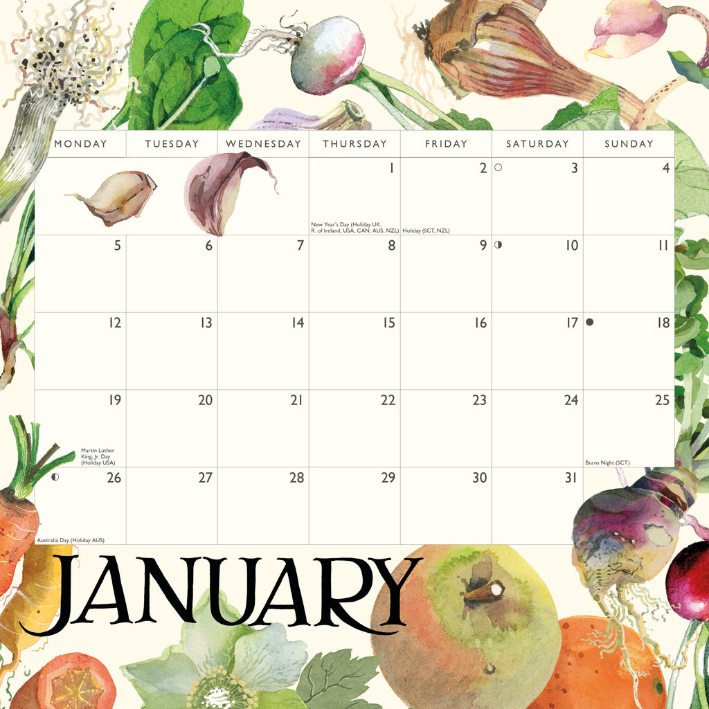 Emma Bridgewater Vegetable Garden Wall calendar 2026 - Daisy Park