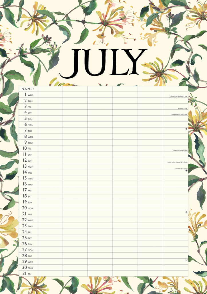 Emma Bridgewater Garden Flowers Planner A3 2026 - Daisy Park