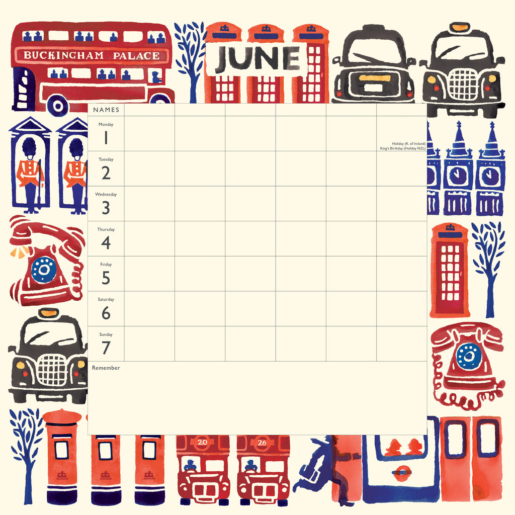 Emma Bridgewater Fruit & flowers tiles family organiser 2026 - Daisy Park