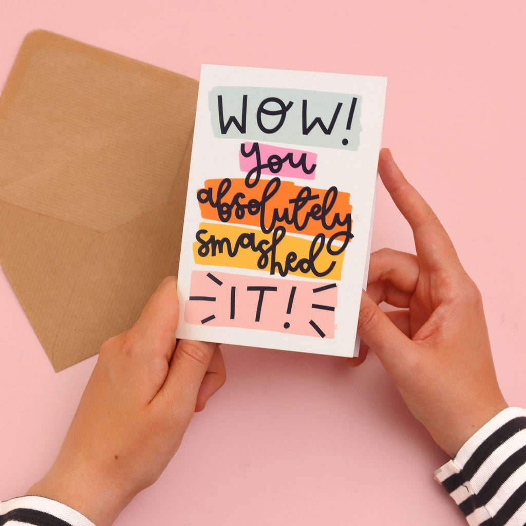 Greeting card - 'wow! you absolutely smashed it’ - Daisy Park