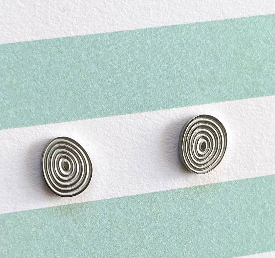 Silver Swirl Stud Earrings - Daisy Park