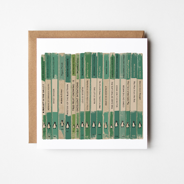Penguin Green - blank greetings card - Daisy Park