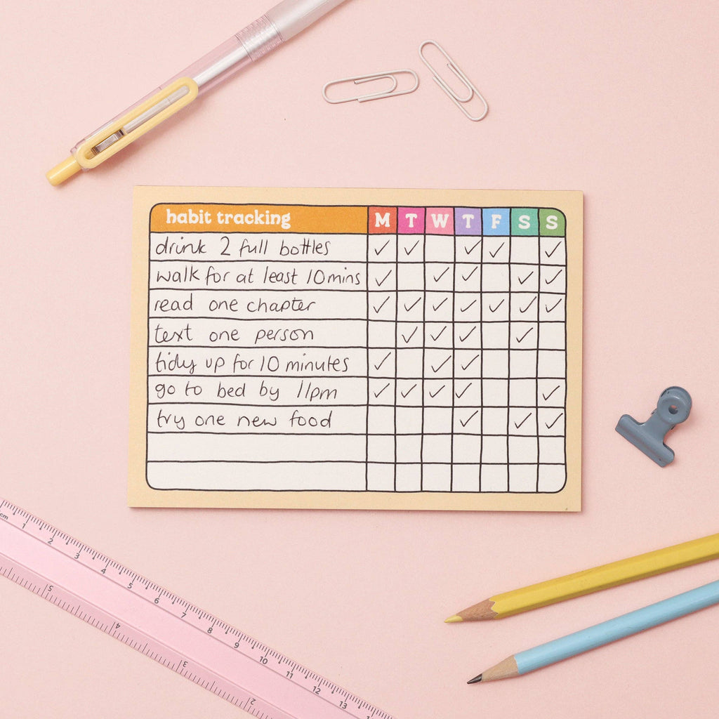 A6 Habit Tracker Notepad - Daisy Park