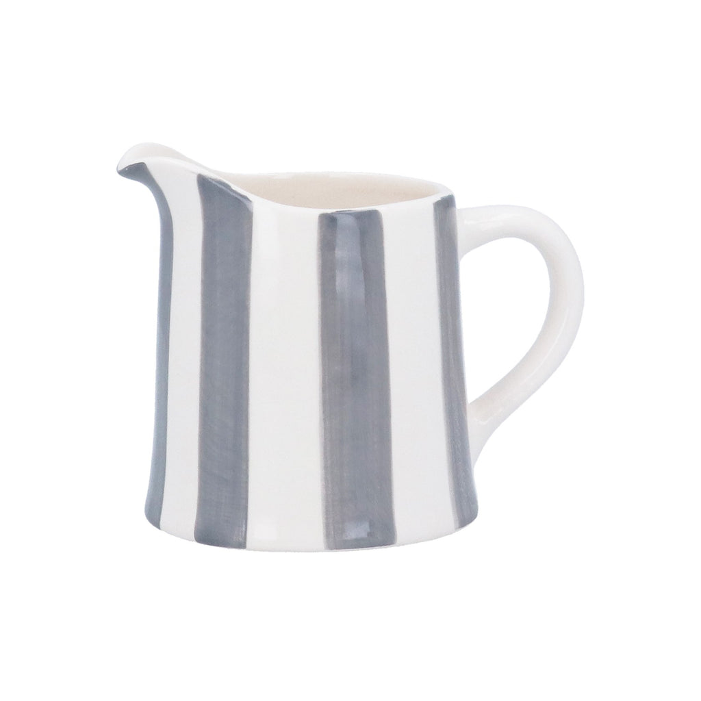 Dark Grey stripe stoneware creamer jug - Daisy Park