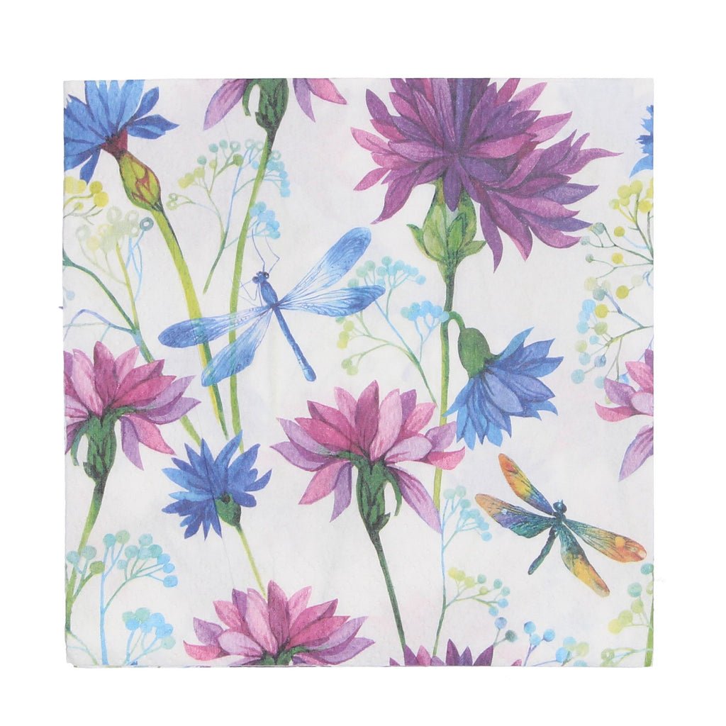 Cornflower and dragonfly Paper Napkins - Daisy Park