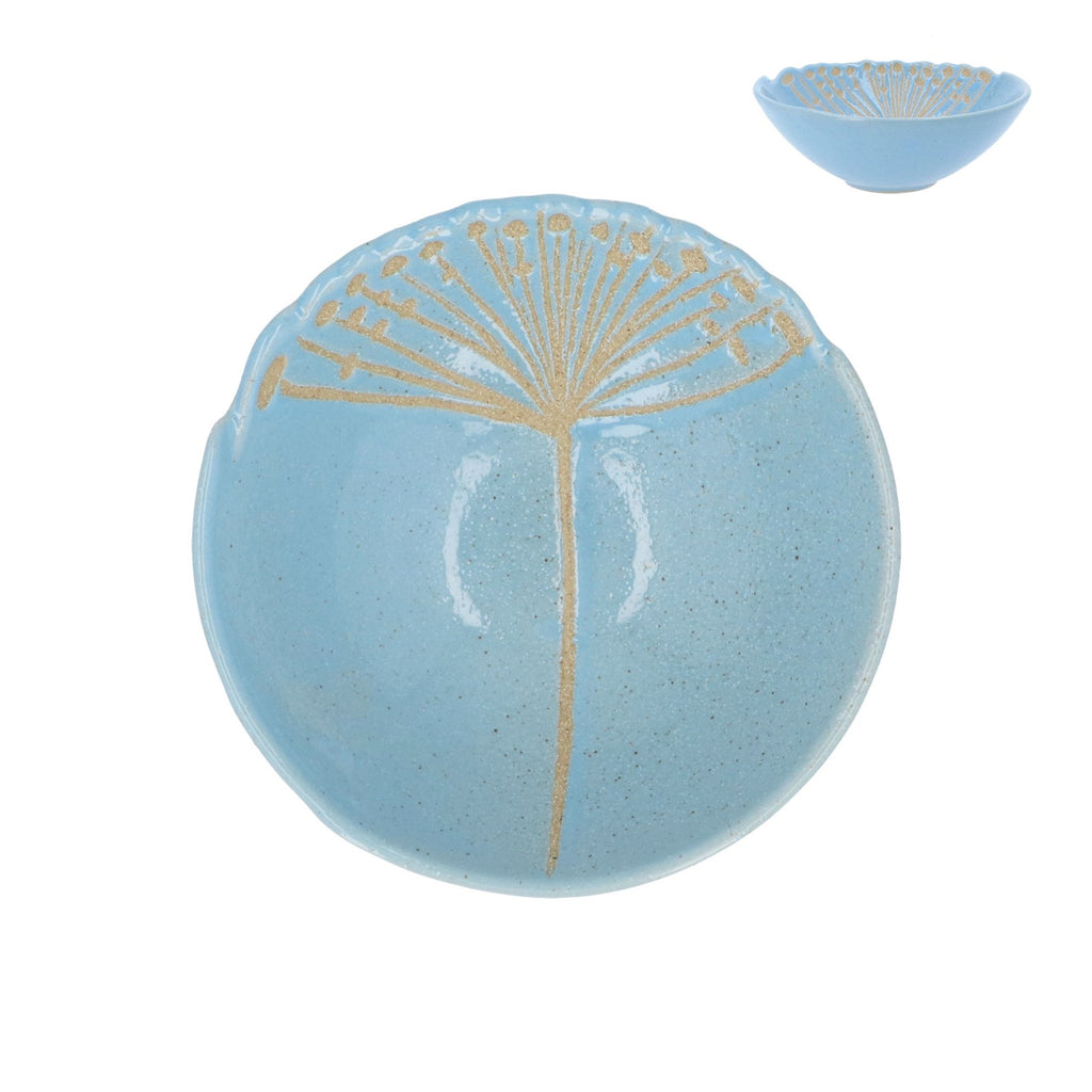 Blue seed head stoneware bowl - Daisy Park