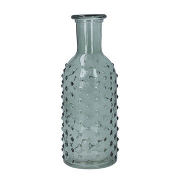 Green dimple glass bottle vase - Daisy Park