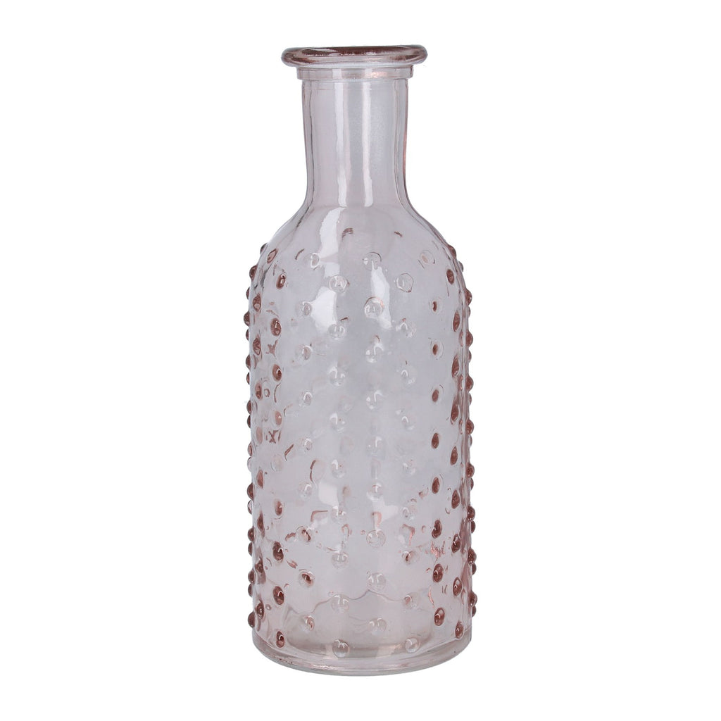 Pink dimple glass bottle vase - Daisy Park