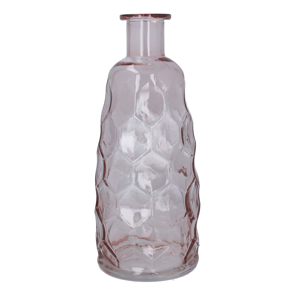 Pink honeycomb tall glass vase - Daisy Park