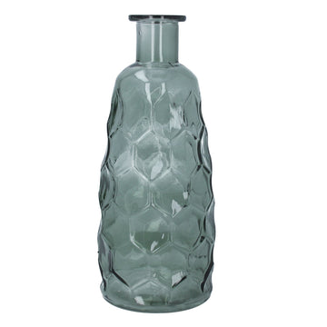 Green honeycomb tall glass vase - Daisy Park