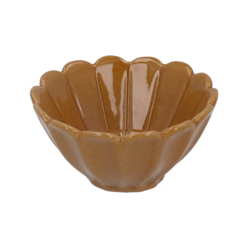 Mustard stoneware fluted mini bowl - Daisy Park