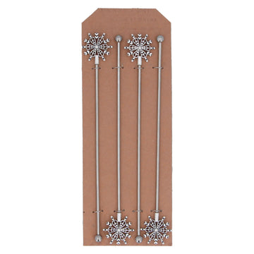 Snowflake cocktail stirrers - 4 pack - Daisy Park