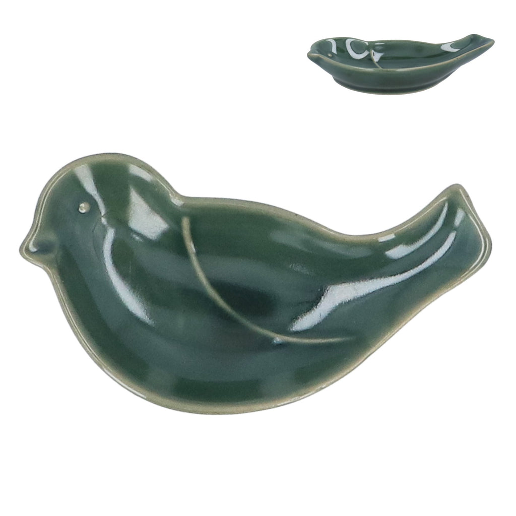 Green Stoneware mini bird dish - Daisy Park