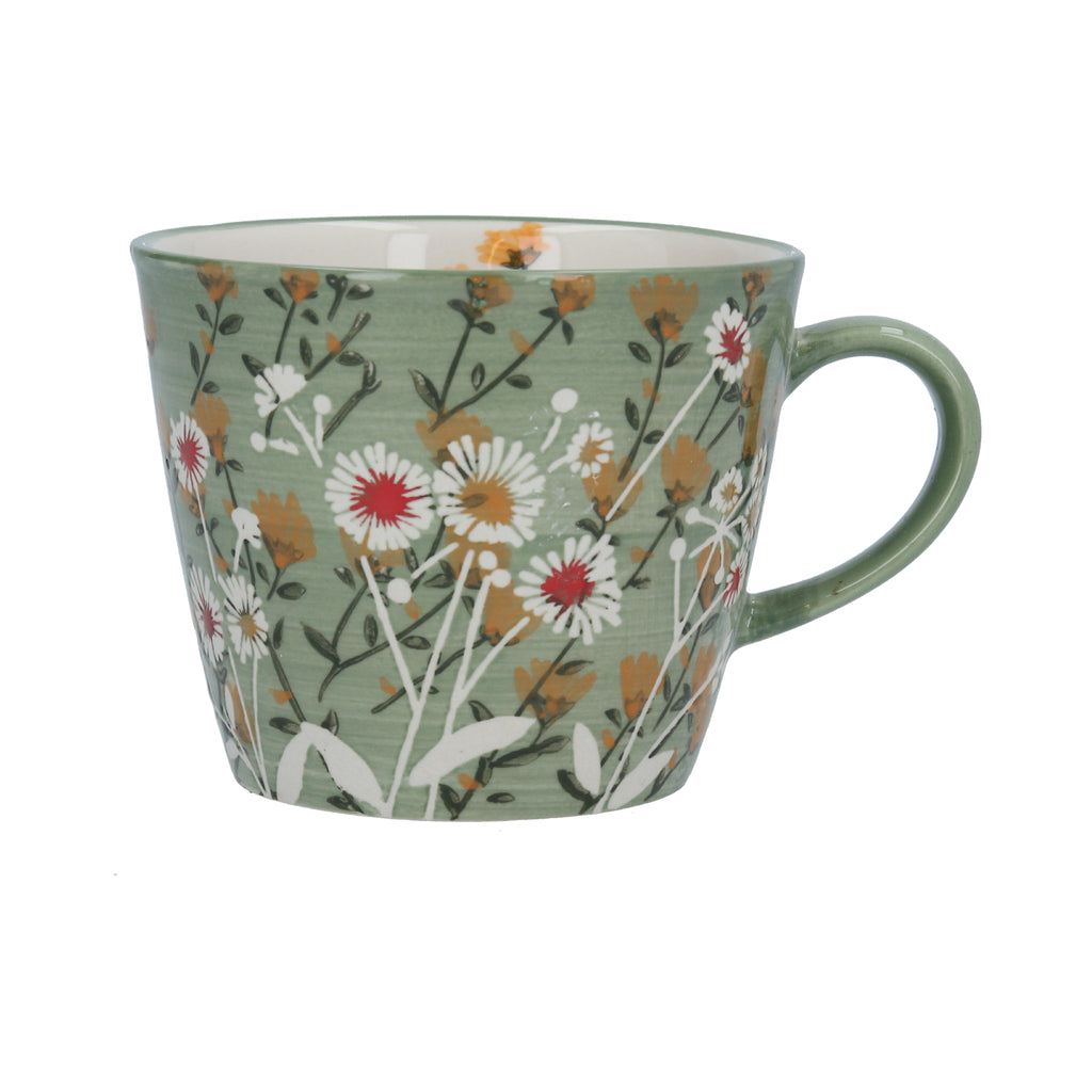 Green wild daisy ceramic mug - Daisy Park
