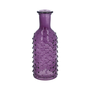 Dimple glass bottle vase - Purple, Green or Teal - Daisy Park