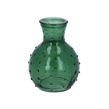 Dimple glass pear bud vase 10cm - Purple, Green, Teal, Amber or Light Amber - Daisy Park