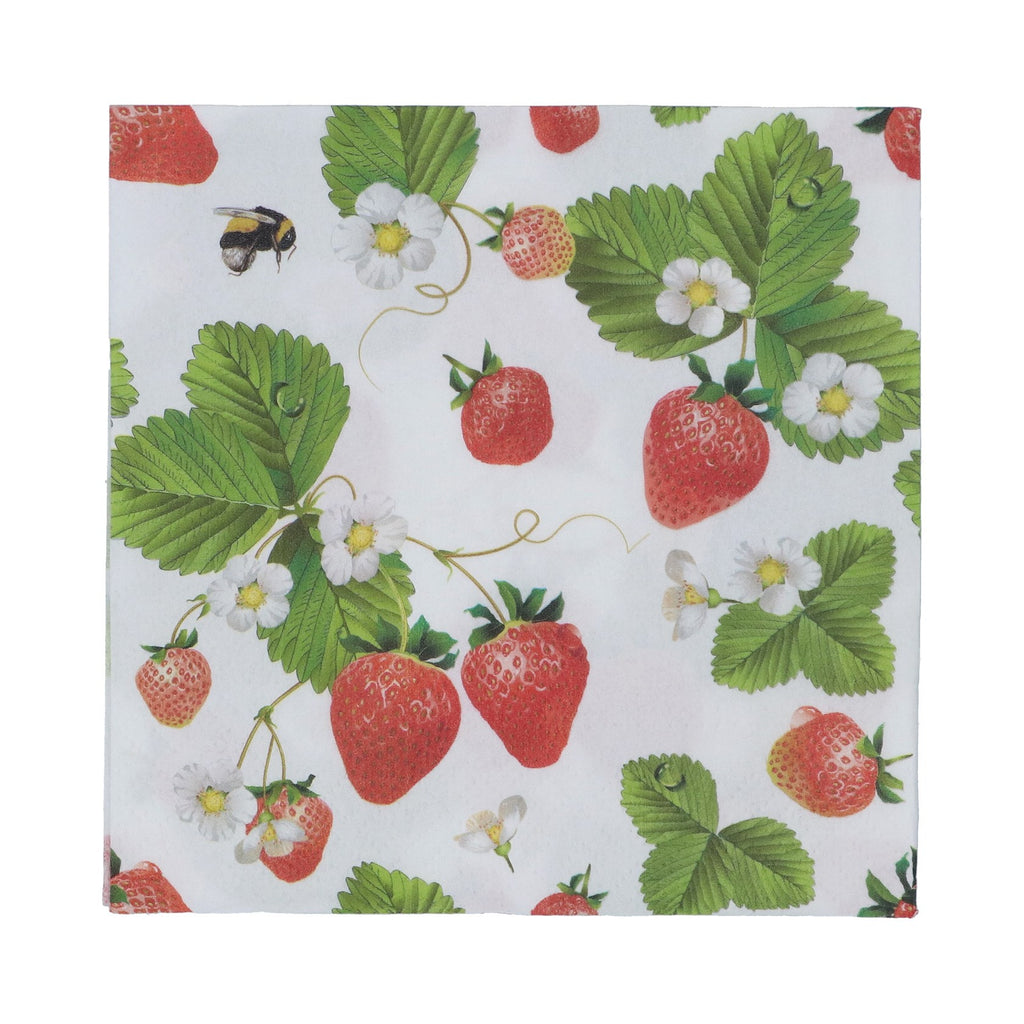 Strawberry Flowers Paper Napkins - Daisy Park