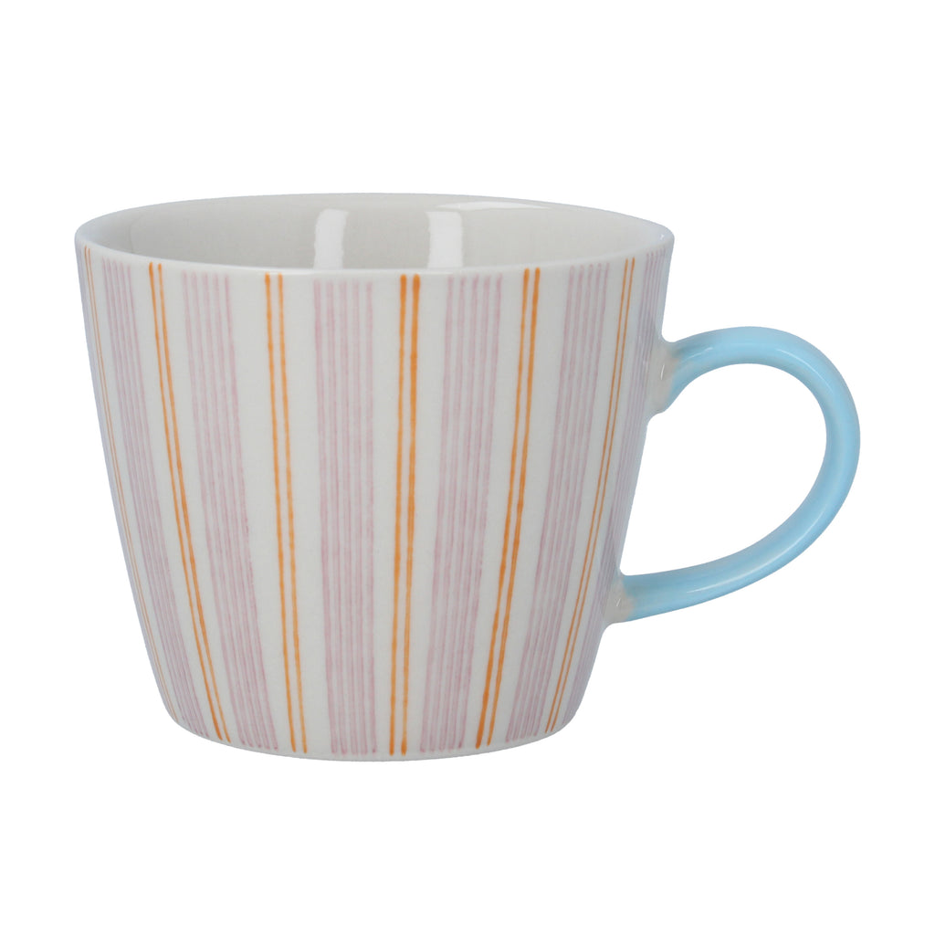 Mauve Stripy stoneware mug - Daisy Park