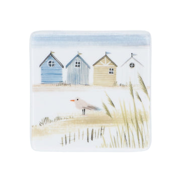 Beach Huts porcelain coaster - Daisy Park