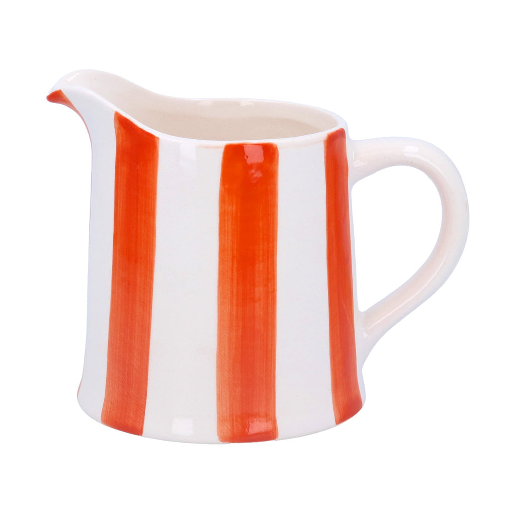 Orange stripe stoneware creamer jug - Daisy Park