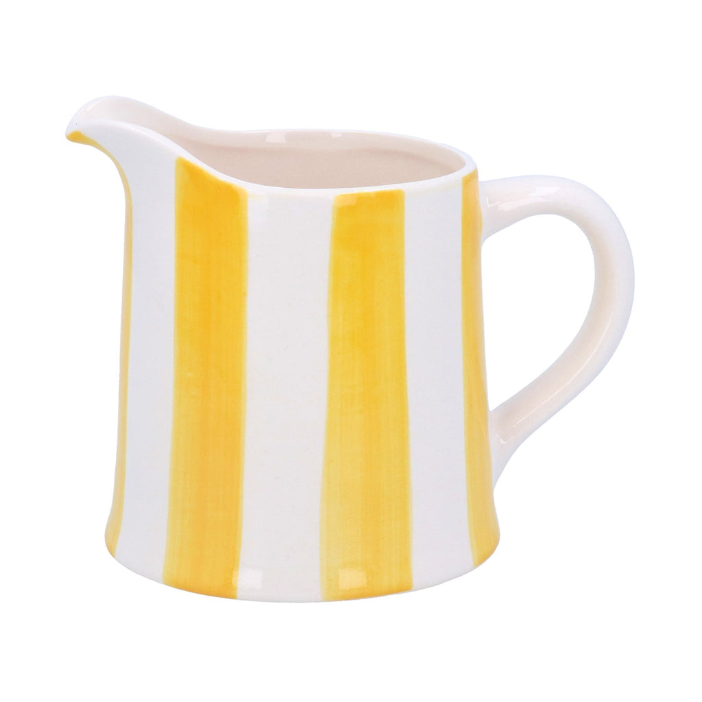 Yellow stripe stoneware creamer jug - Daisy Park